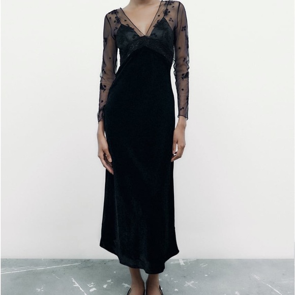 Zara Velvet Wrap Dress Zara Green Velvet Wrap Dress Zara Velvet Dress Black  Marks Spencer